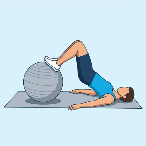 Lårcurl på pilatesboll – Slutläge