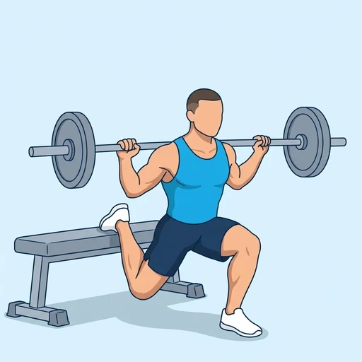 Barbell Bulgarian Split Squat – End position