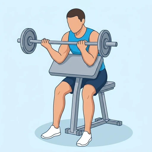 Barbell Preacher Curl – End position