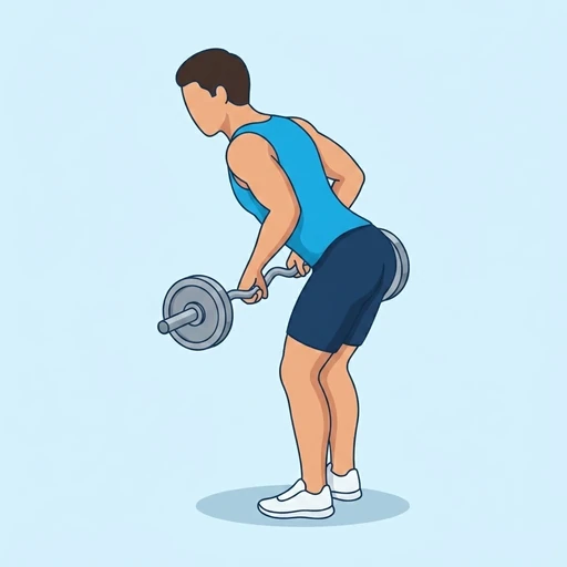 Bent-Over EZ-Bar Row – End position