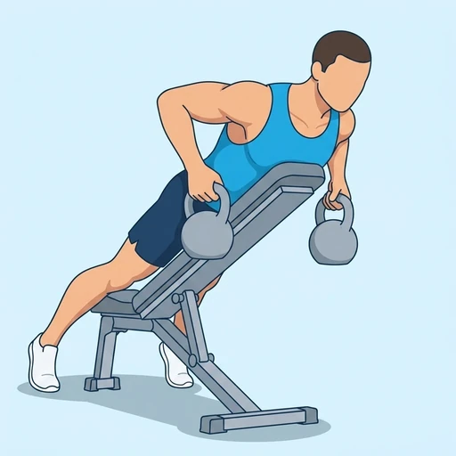 Chest-Supported Kettlebell Row – End position