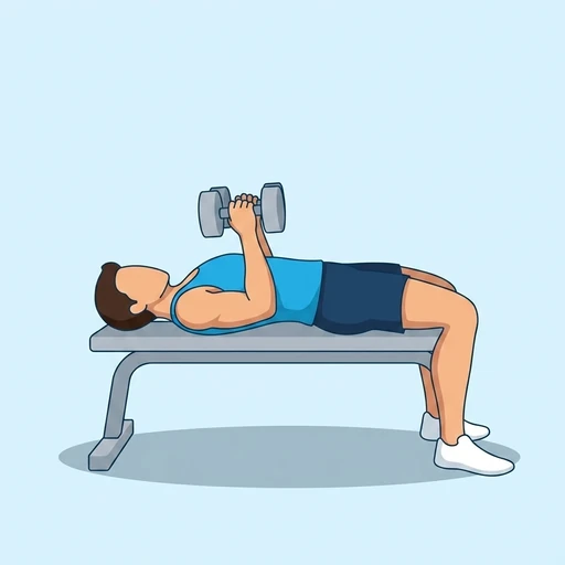 Close-Grip Dumbbell Bench Press – End position