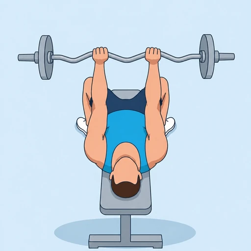 Close-Grip EZ-Bar Bench Press – End position