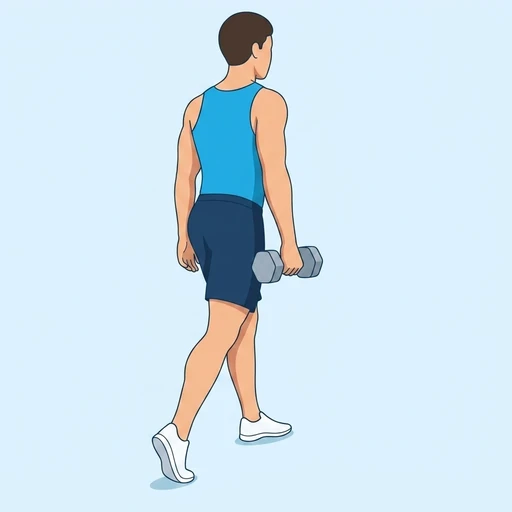 Dumbbell Kickstand Deadlift – End position