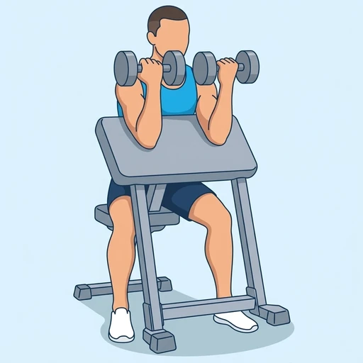 Dumbbell Preacher Curl – End position