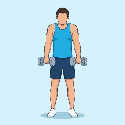 Dumbbell Shrug – End position