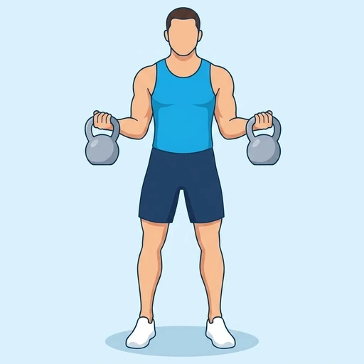 Bicepscurl med två kettlebells – Slutläge