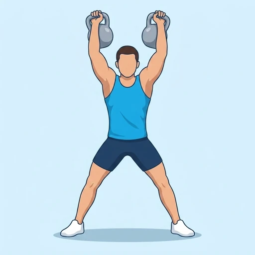 Clean and press med två kettlebells – Slutläge