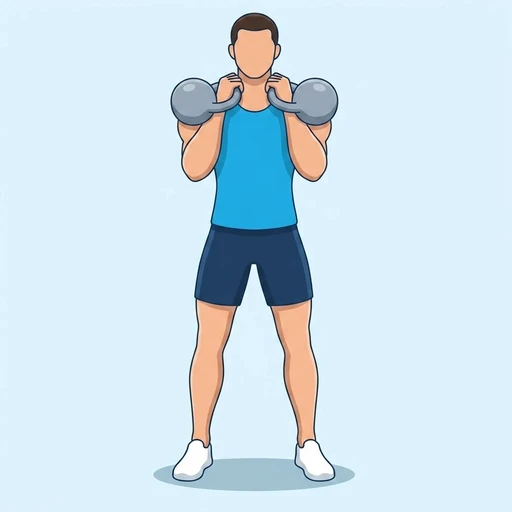 Double Kettlebell Clean – End position