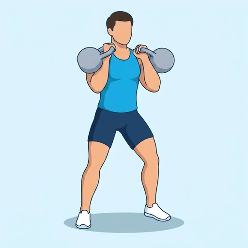 Double Kettlebell Dead Clean – End position