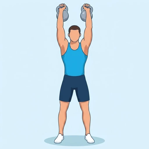 Double Kettlebell Jerk – End position