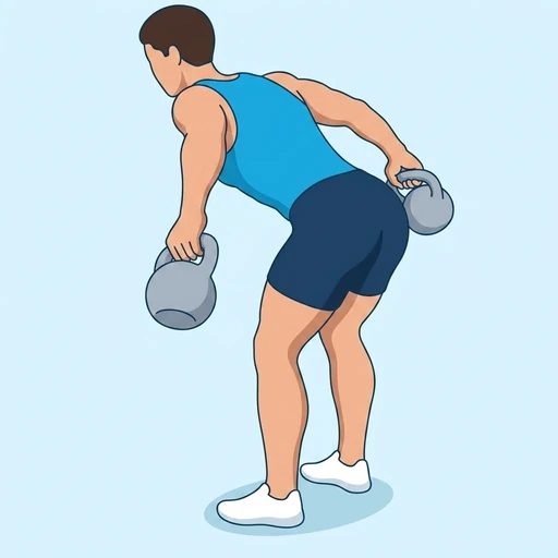 Double Kettlebell Rear Delt Row – End position