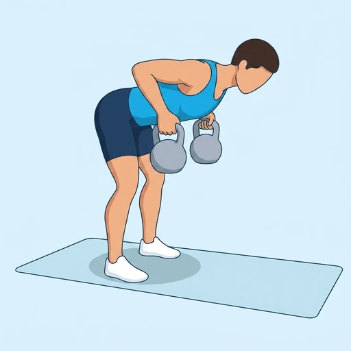 Rodd med två kettlebells – Slutläge