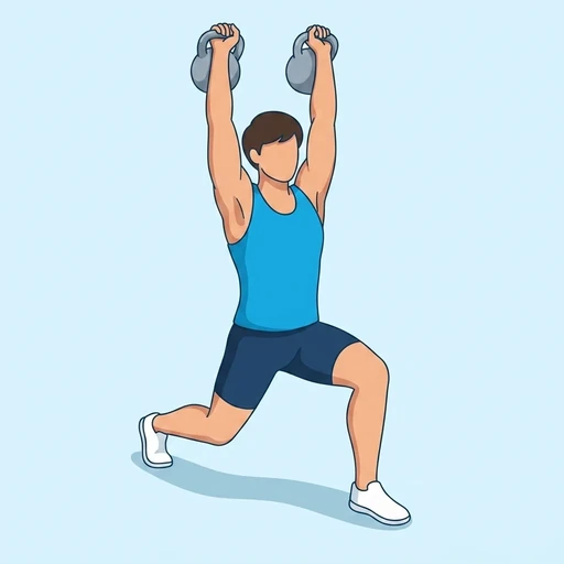 Double Kettlebell Split Jerk – End position