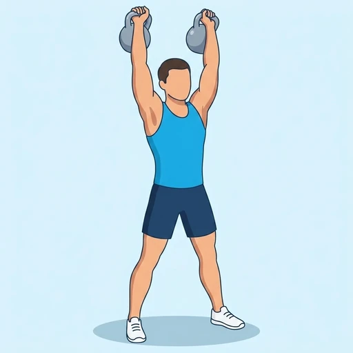 Double Kettlebell Swing Snatch – End position