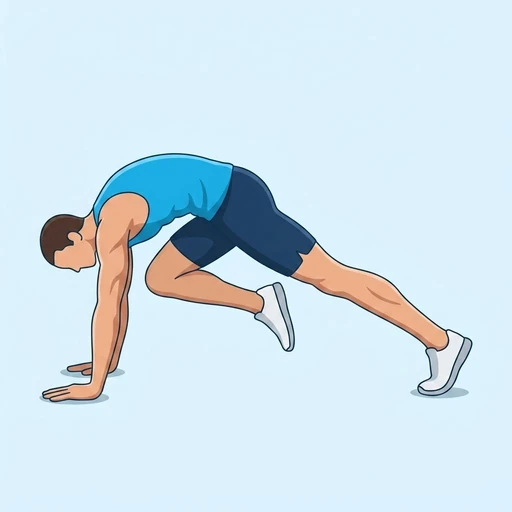 Downward Dog to Knee Drive – End position