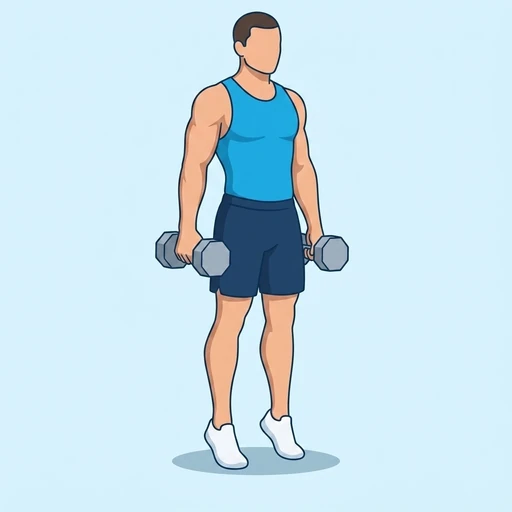 Dumbbell Calf Raise – End position