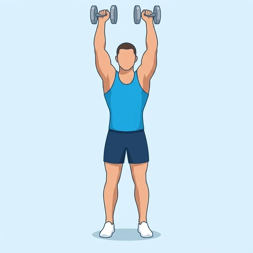 Curl and press med hantlar – Slutläge