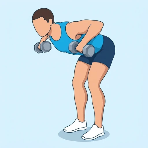 Face pull med hantlar – Slutläge