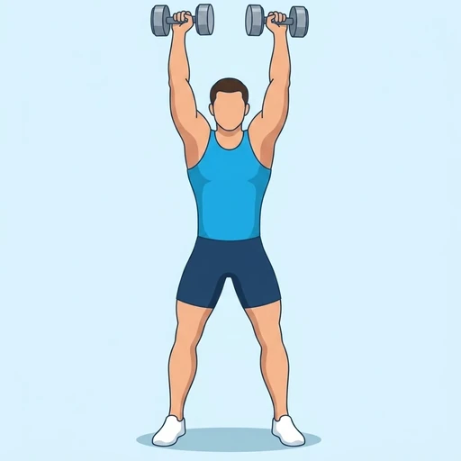 Push press med hantlar – Slutläge