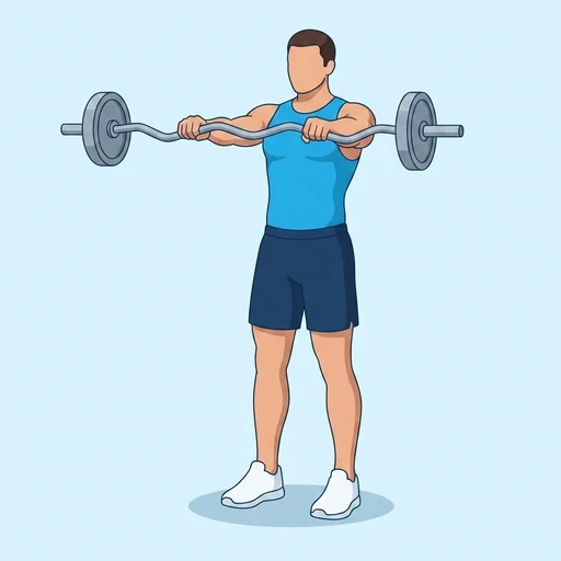 EZ-Bar Front Raise – End position