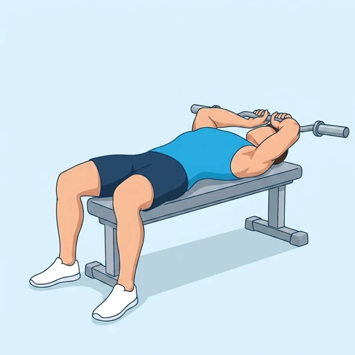 EZ-Bar Lying Triceps Extension – End position