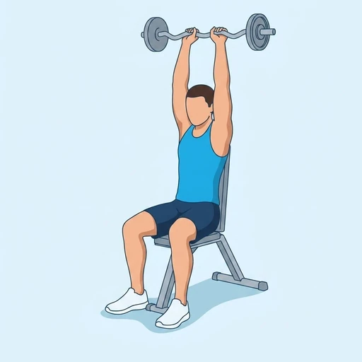 EZ-Bar Overhead Tricep Extension – End position