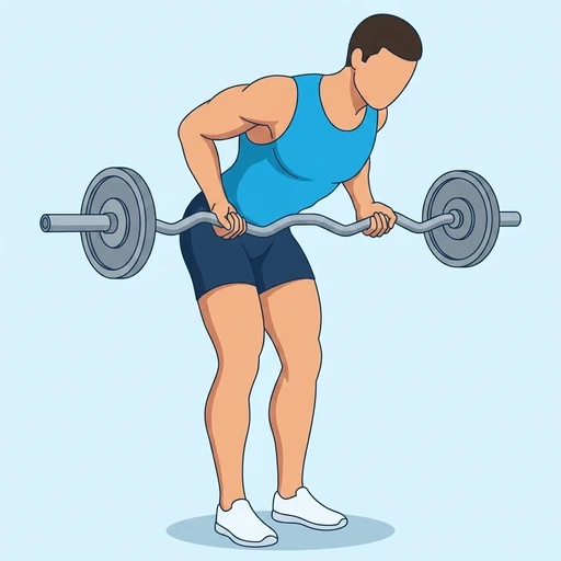 EZ Bar Reverse Grip Row – End position