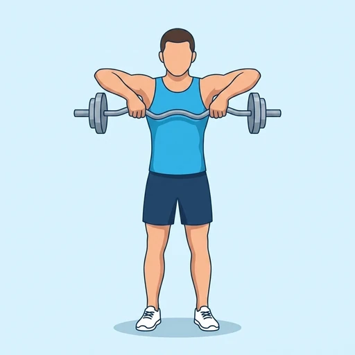 EZ-Bar Upright Row – End position