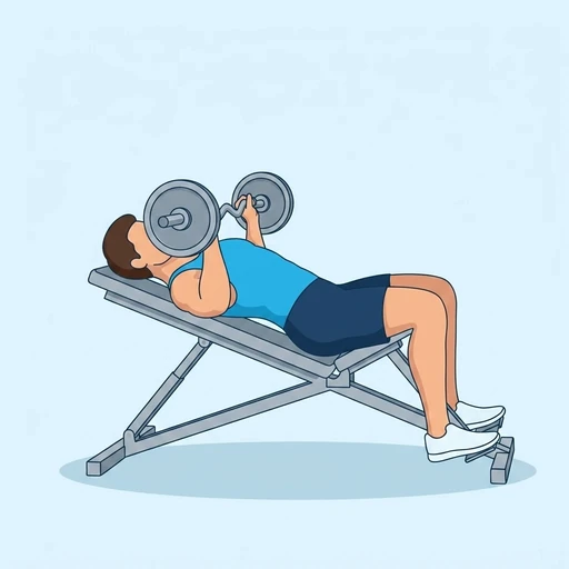 Incline EZ-Bar Bench Press – End position