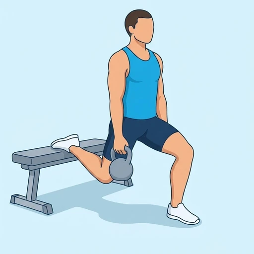 Kettlebell Bulgarian Split Squat – End position