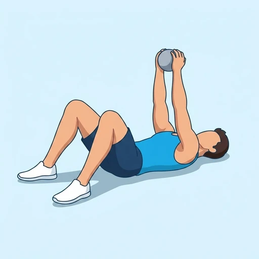 Golvpress med kettlebell, smalt grepp – Slutläge