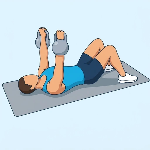 Golvpress med kettlebell – Slutläge