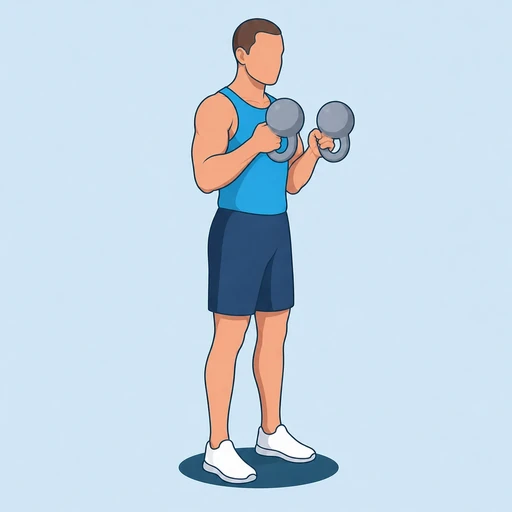 Hammercurl med kettlebell – Slutläge