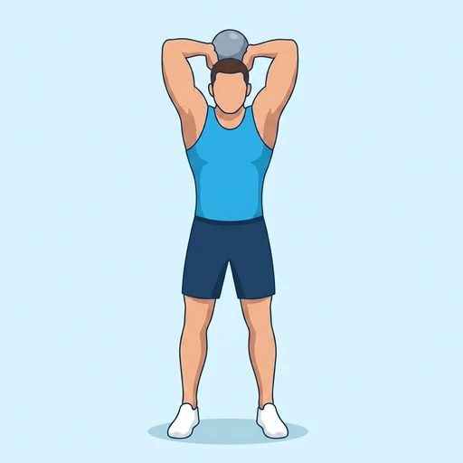 Kettlebell Overhead Tricep Extension – End position