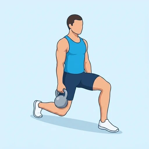Bakåtutfall med kettlebell – Slutläge