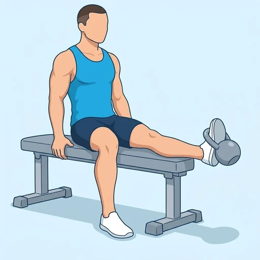 Tibialislyft med kettlebell – Slutläge