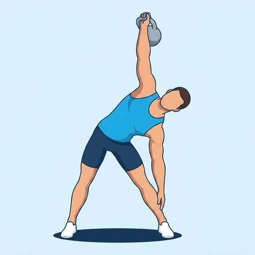 Windmill med kettlebell – Slutläge