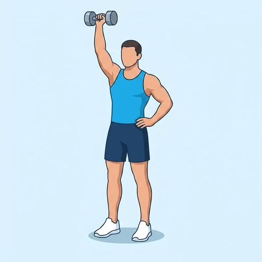 One-Arm Dumbbell Push Press – End position