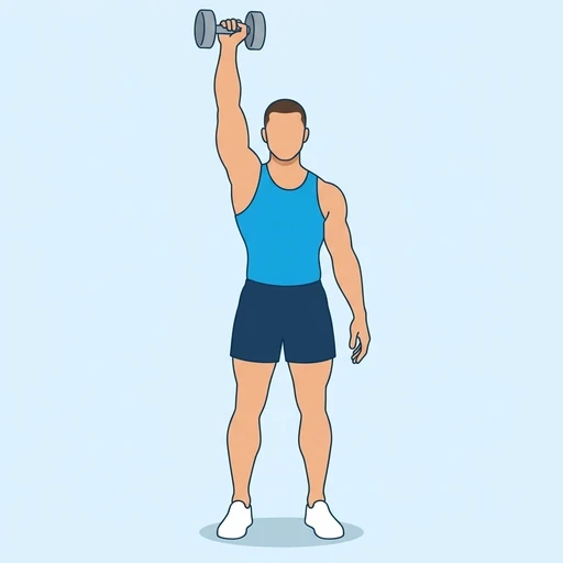 One Arm Dumbbell Shoulder Press – End position