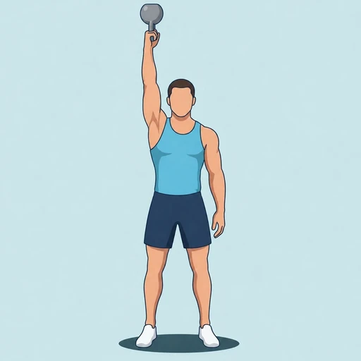 One-Arm Kettlebell Bottoms-Up Press – End position