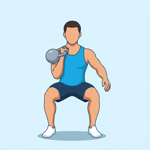 Enarms frontböj med kettlebell – Slutläge