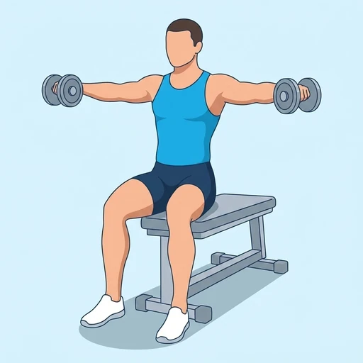 Seated Dumbbell Lateral Raise – End position