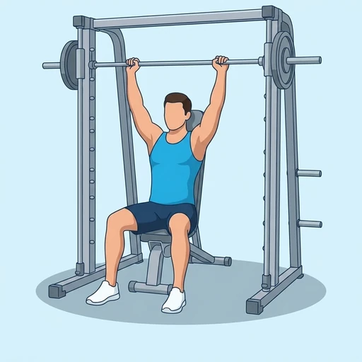 Seated Smith Machine Shoulder Press – End position