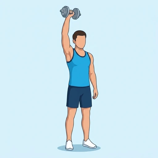 Single-Arm Dumbbell Overhead Tricep Extension – End position