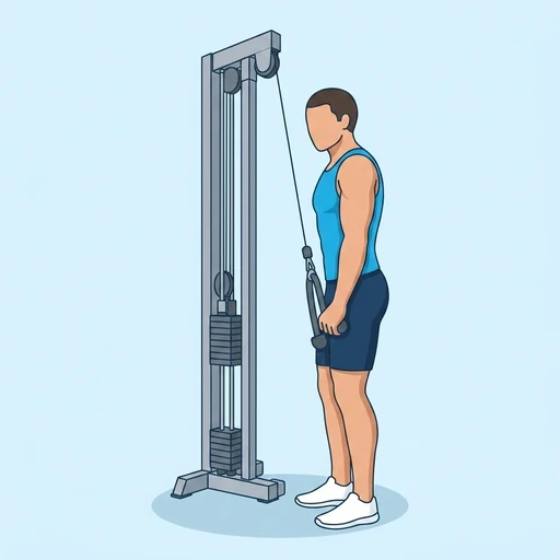 Single Arm Tricep Pushdown – End position