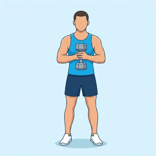 Single Dumbbell Svend Press – End position