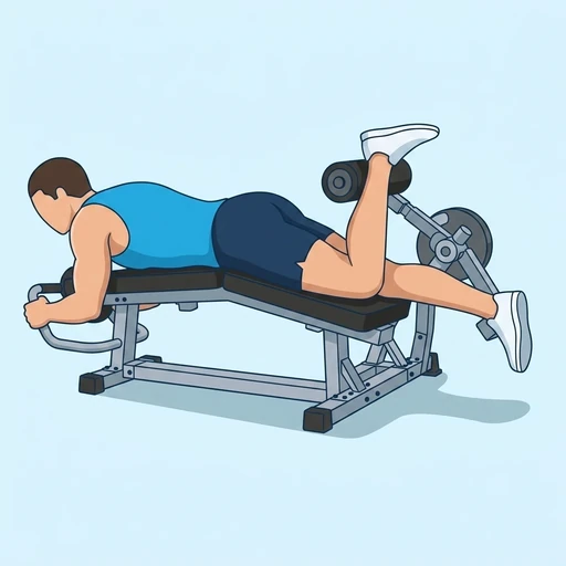 Single Leg Lying Leg Curl – End position