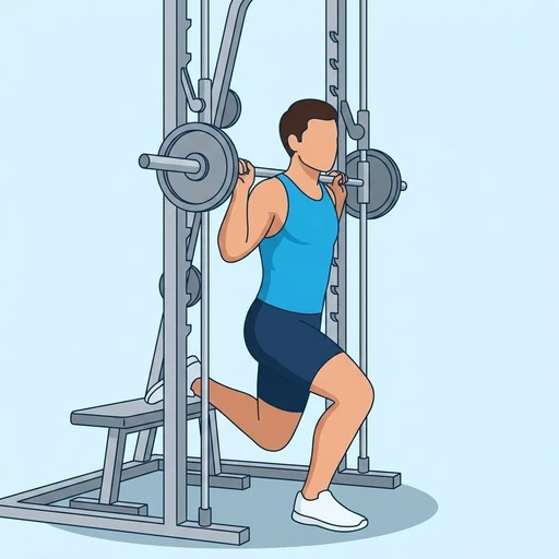 Bulgarian split squat i smithmaskin – Slutläge