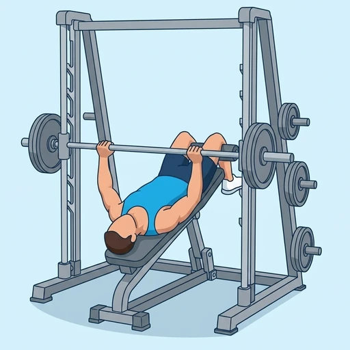 Smith Machine Decline Bench Press – End position